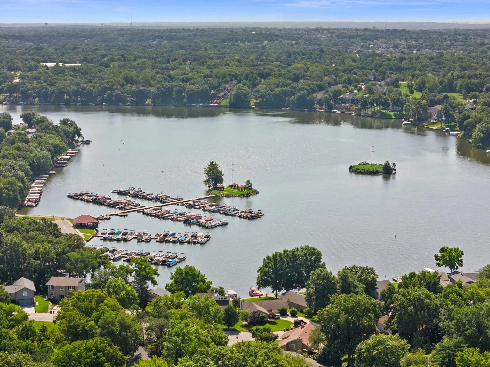 Aerial view of the main marina on Lake St. Louis