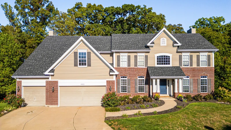 A 2-story traditional home in the Villages at Bainbridge subdivision in Dardenne Prairie.