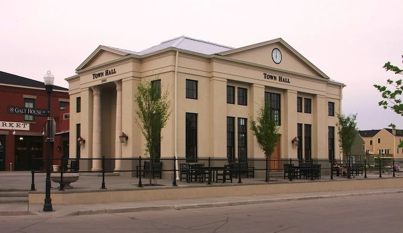 New Town Town Hall on the Town Square