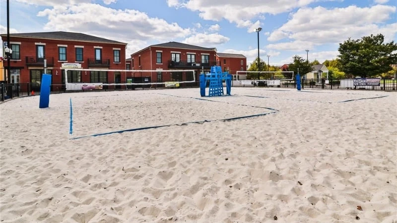 The sand volleyball courts in the heart of New Town