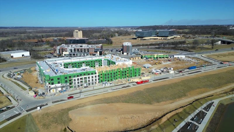 Wildhorse Village Apartment Construction. A work, live, play, community