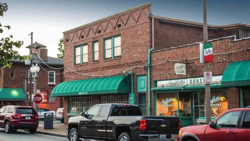 The Amighetti's storefront on The Hill in St. Louis