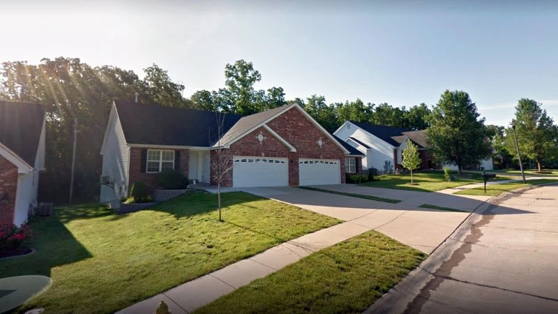A brick ranch home with a three-car garage in the Bear Creek subdivision