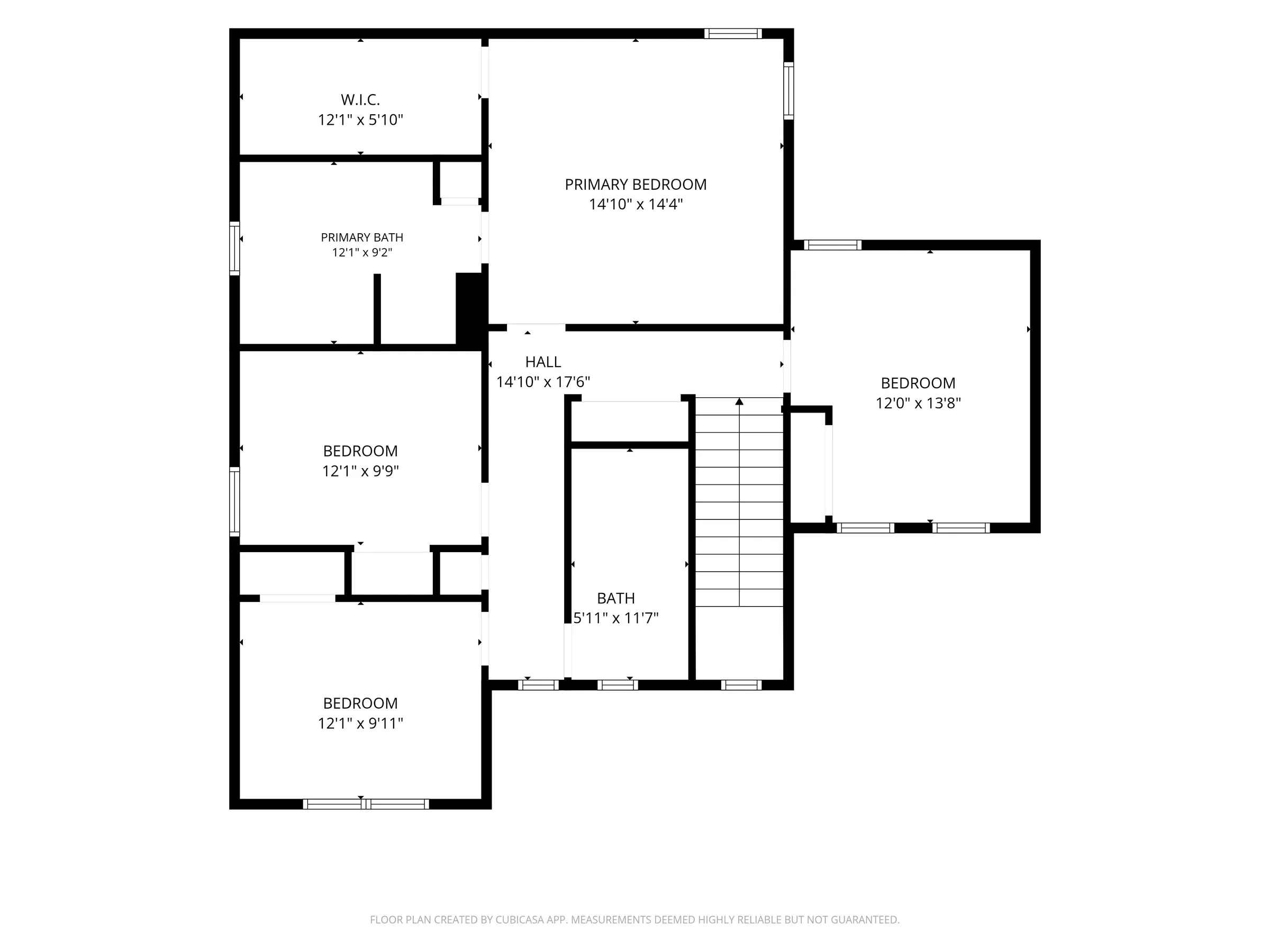 Lower level floor plan for 206 Hawksbury Place, with room dimensions for the recreation rooms, bedroom, bath and storage