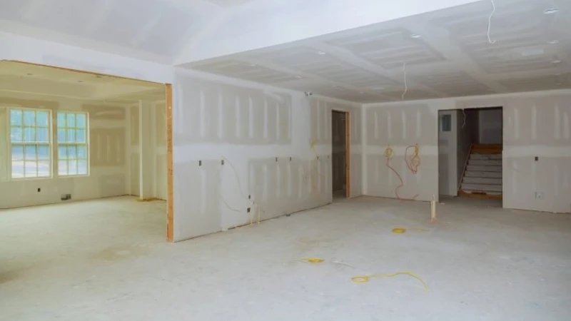 Installed drywall in a new construction home