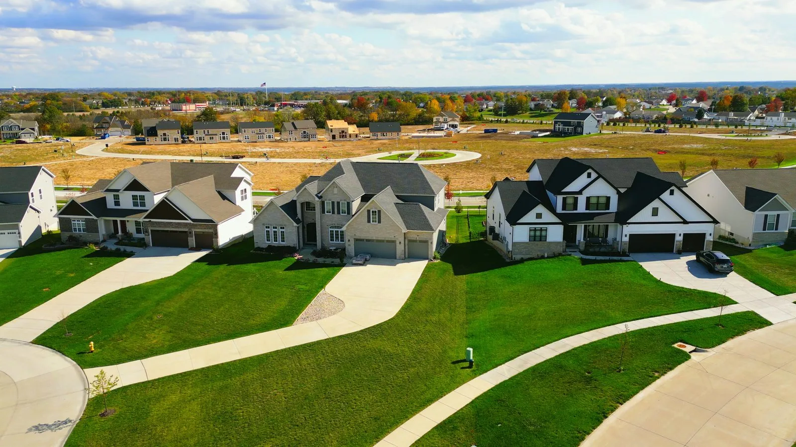 Newly built homes in the Inverness neighborhood, Dardenne Prairie, Missouri