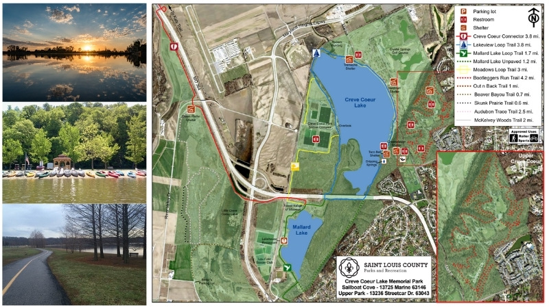 Creve Coeur Lake map and photos Creve Coeur Lake map and photos