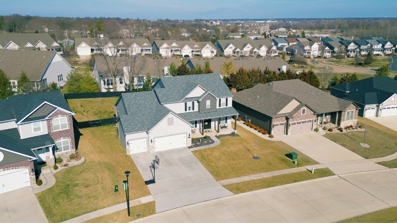 Newer built neighborhood in Cottleville