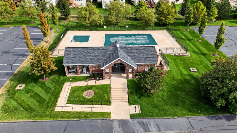 The pool house at the Villages at Bainbridge