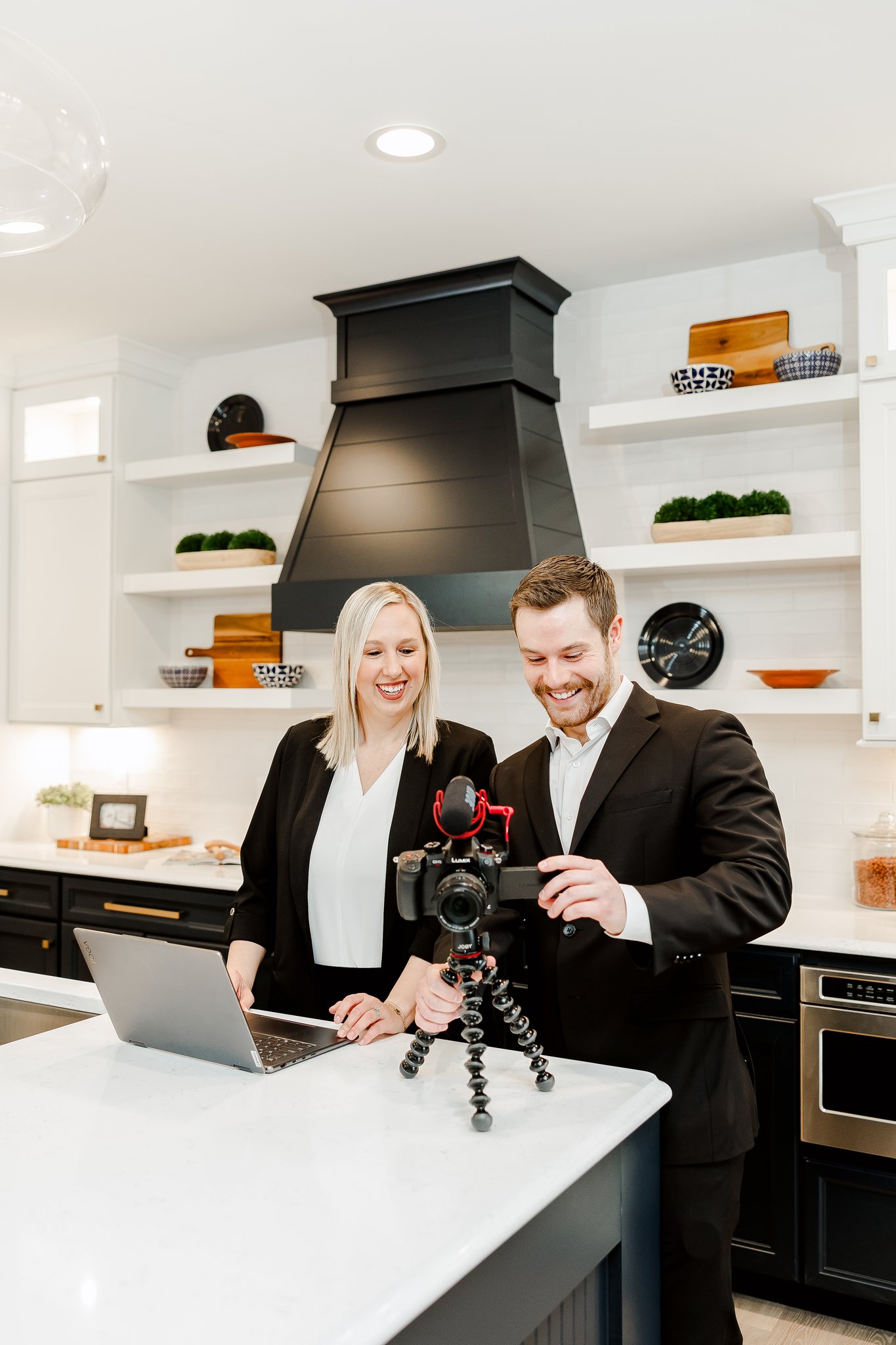 Jacob and Kate working on a youtube video