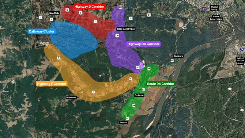 Residential corridors of Defiance, MO