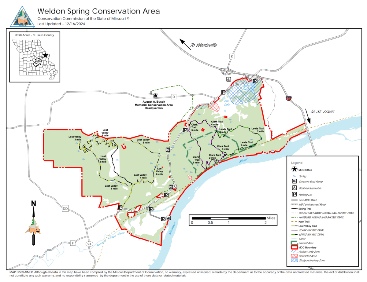 Weldon Spring Conservation area map