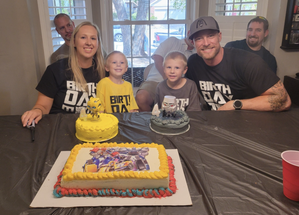 kate and boys on birthday