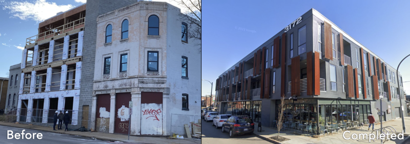 3-story mixed-use building at 3172 Morgan Ford